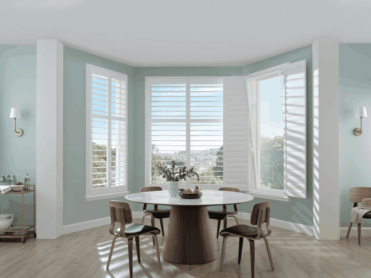 Palm Beach™ Polysatin™ Shutters installed window treatment