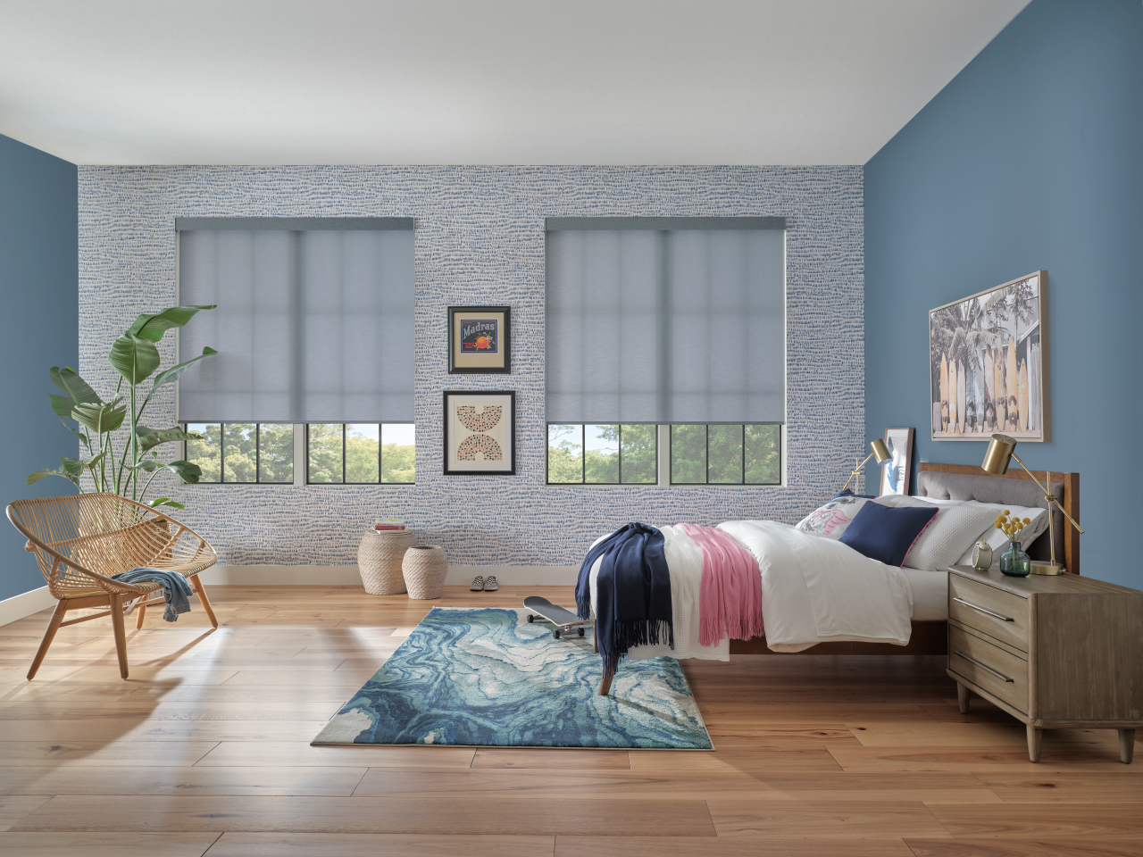Shades window treatments in a refined Boulder home